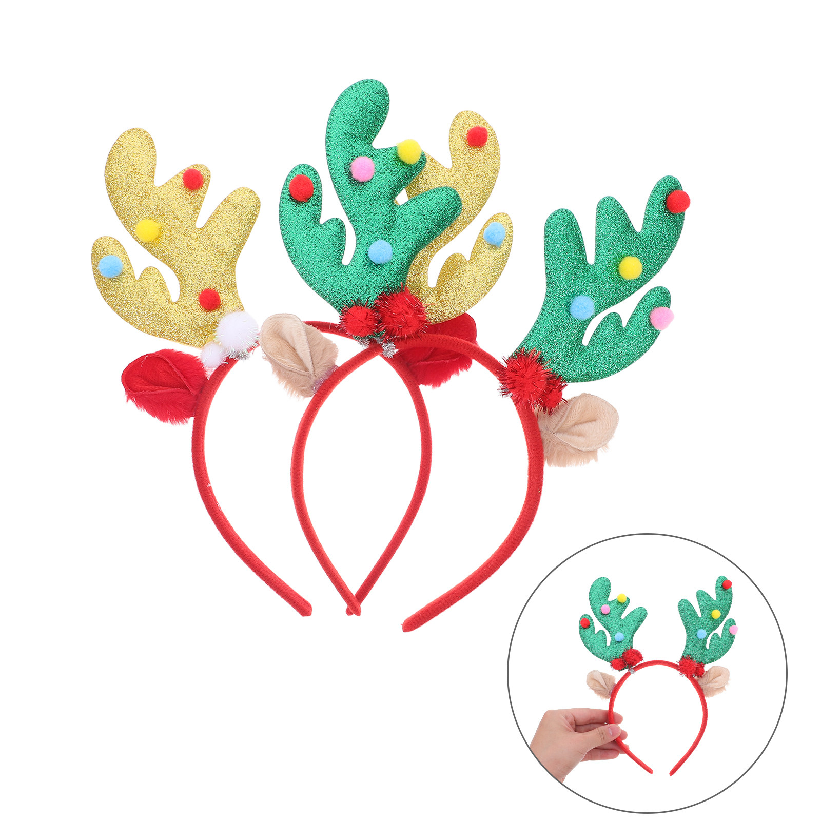 Reindeer Antlers Headband - 2 serre-têtes de Noël avec bois