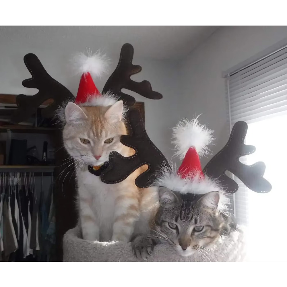 Reindeer Antlers Headband - Serre-tête de Noël pour animaux de