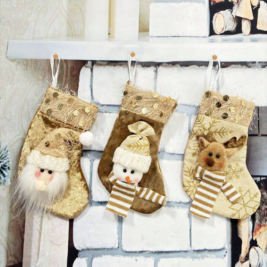 3 pièces de décorations de Noë - Christmas Stocking Hanging avis et prix
