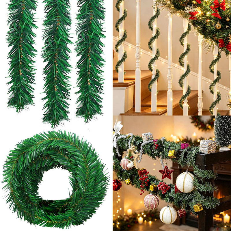 Guirlande de Noël en pin vert, - Tinsel Garland Decoration avis et prix